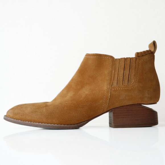 Alexander Wang Shoes - alexander wang 'kori' cutout metal heel chelsea booties in camel brown suede